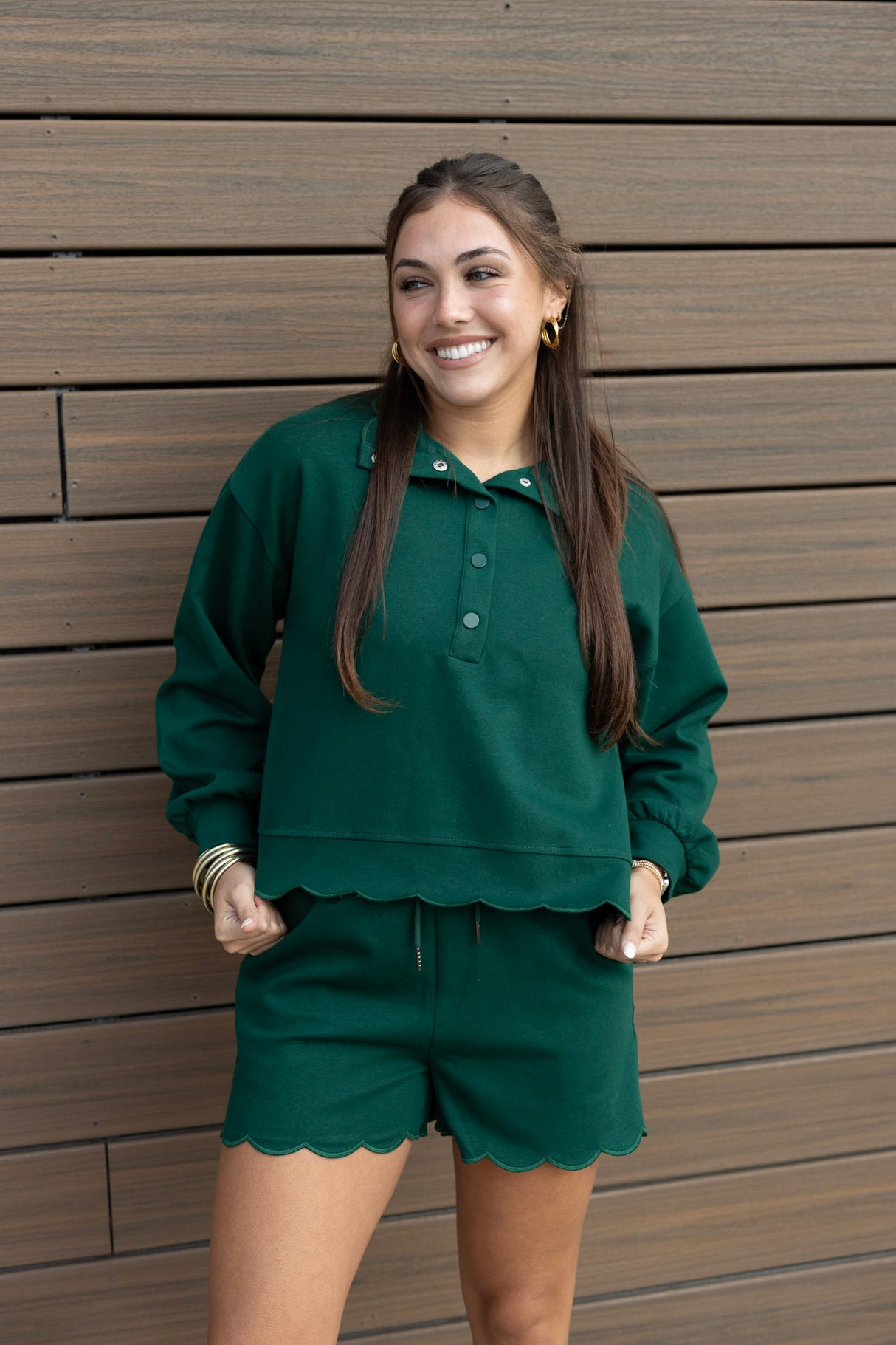 Scallop Hem Collar Sweater