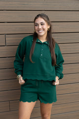 Scallop Hem Collar Sweater