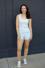 Ridge Raglan Ribbed Tank Top
