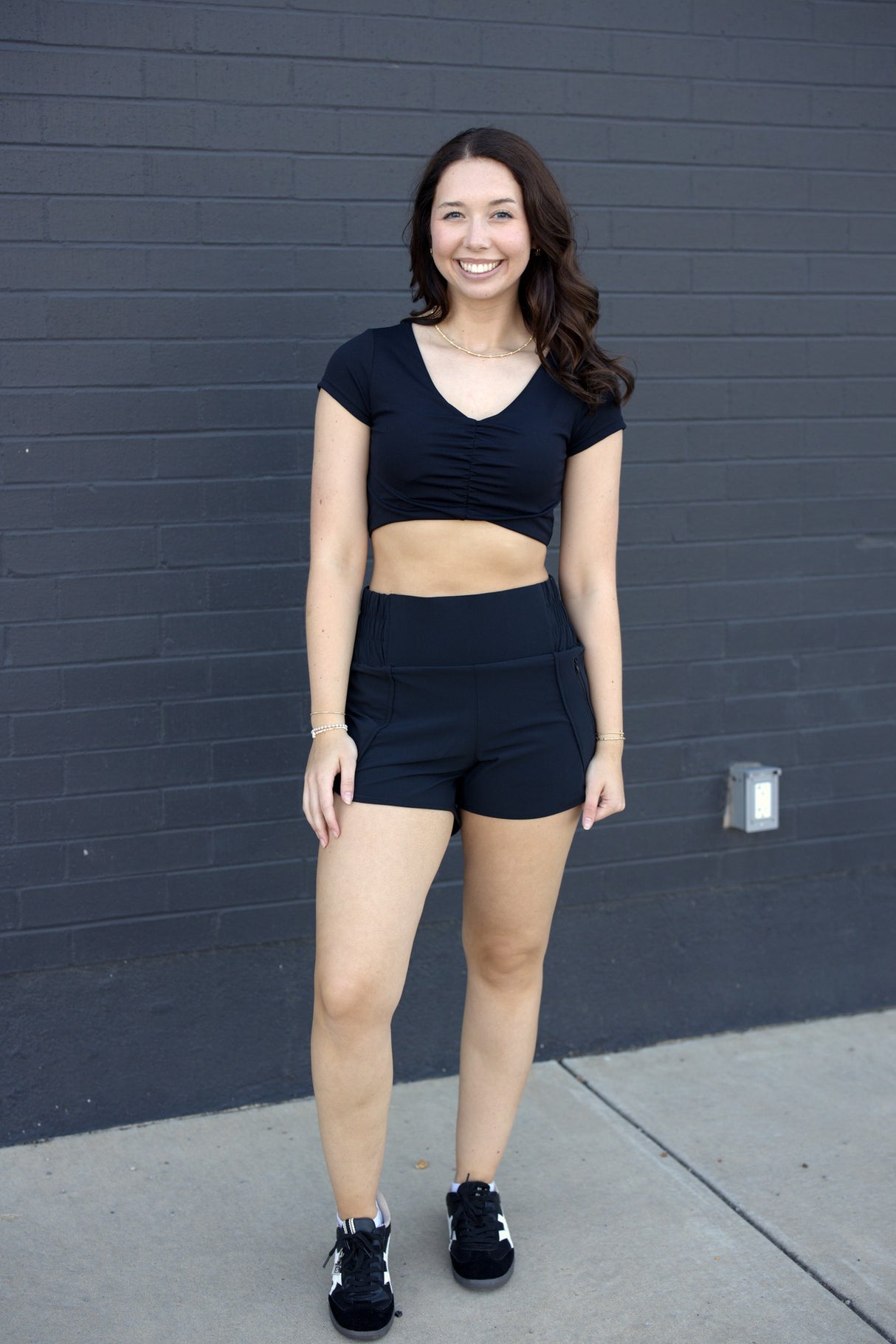 Scoop Ruched Crop Top