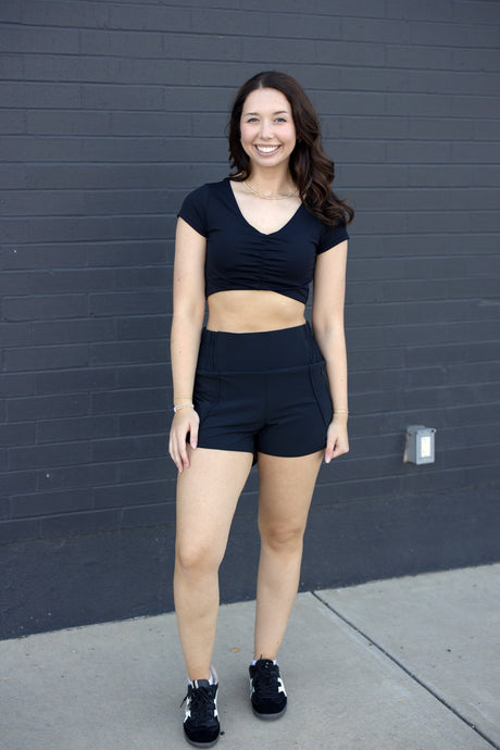Scoop Ruched Crop Top