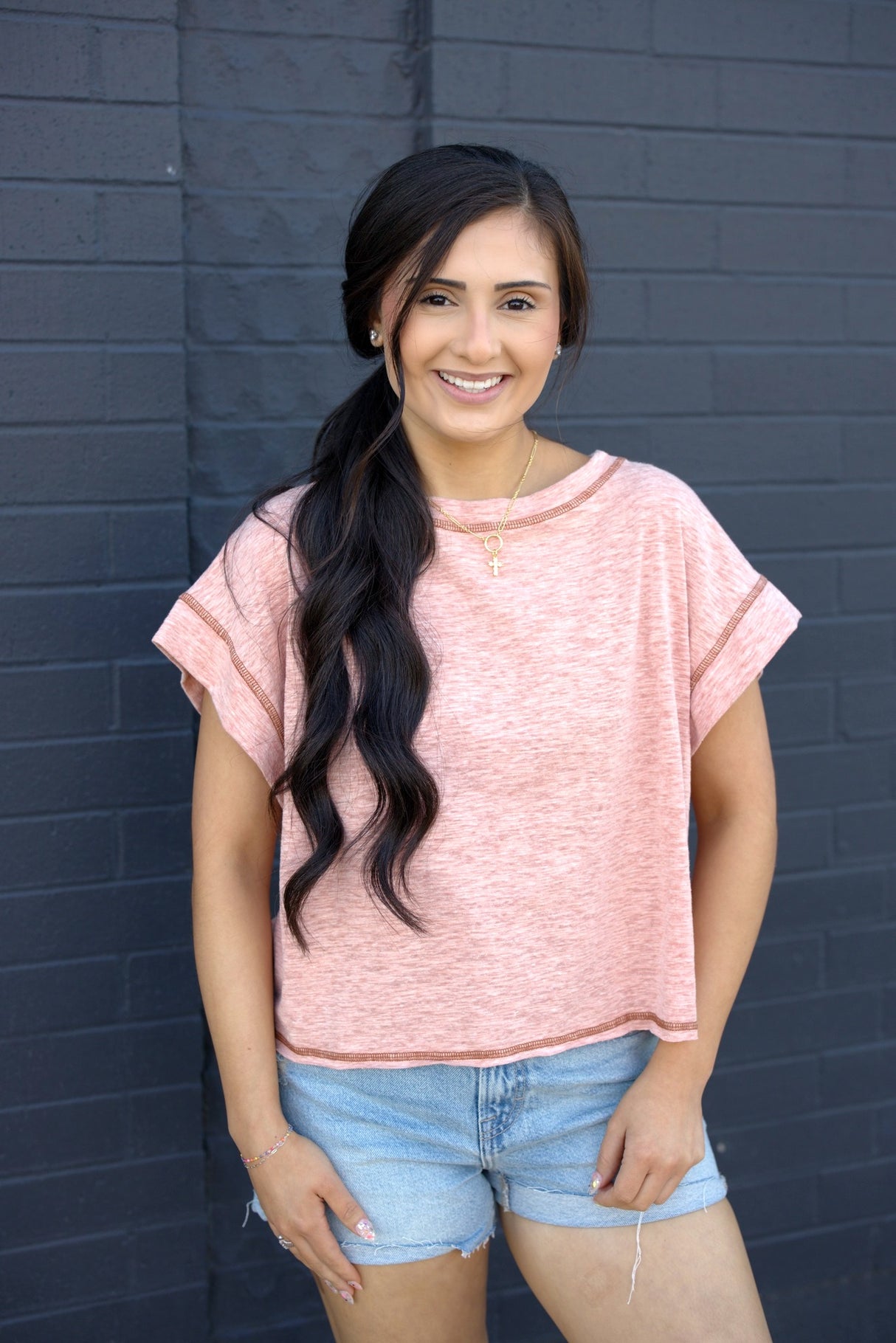 Overlap Contrast Crop Top