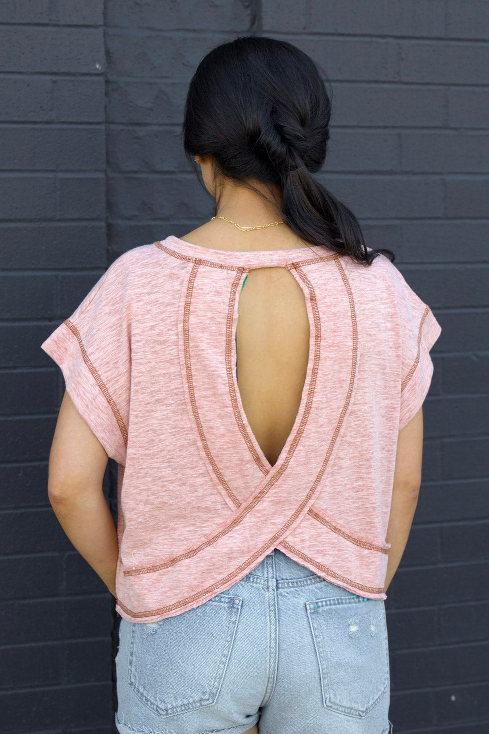 Overlap Contrast Crop Top