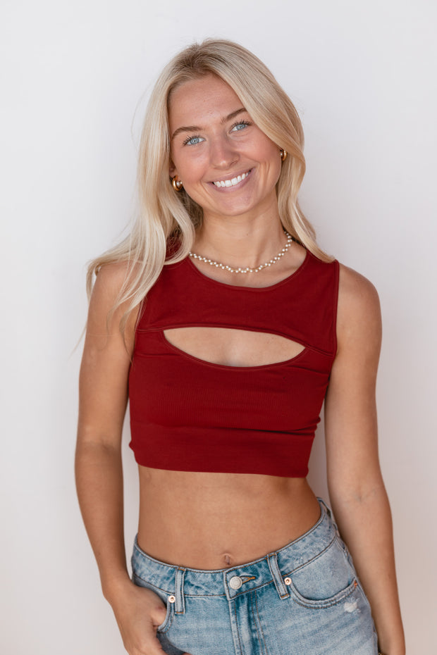 Ribbed cutout top online