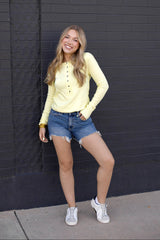 Henley Button Closures Top