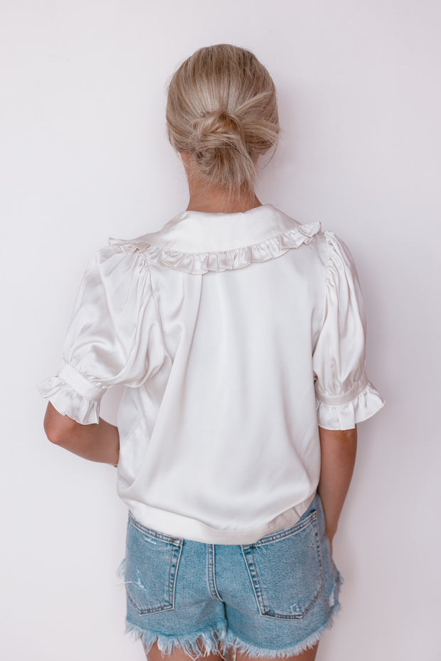 RUFFLE COLLAR PUFF TOP