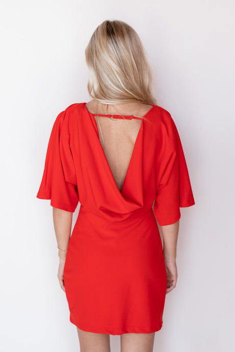 RUBY RUCHED BACK MINI DRESS