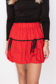 MINI SKIRT W DOUBLE TIE