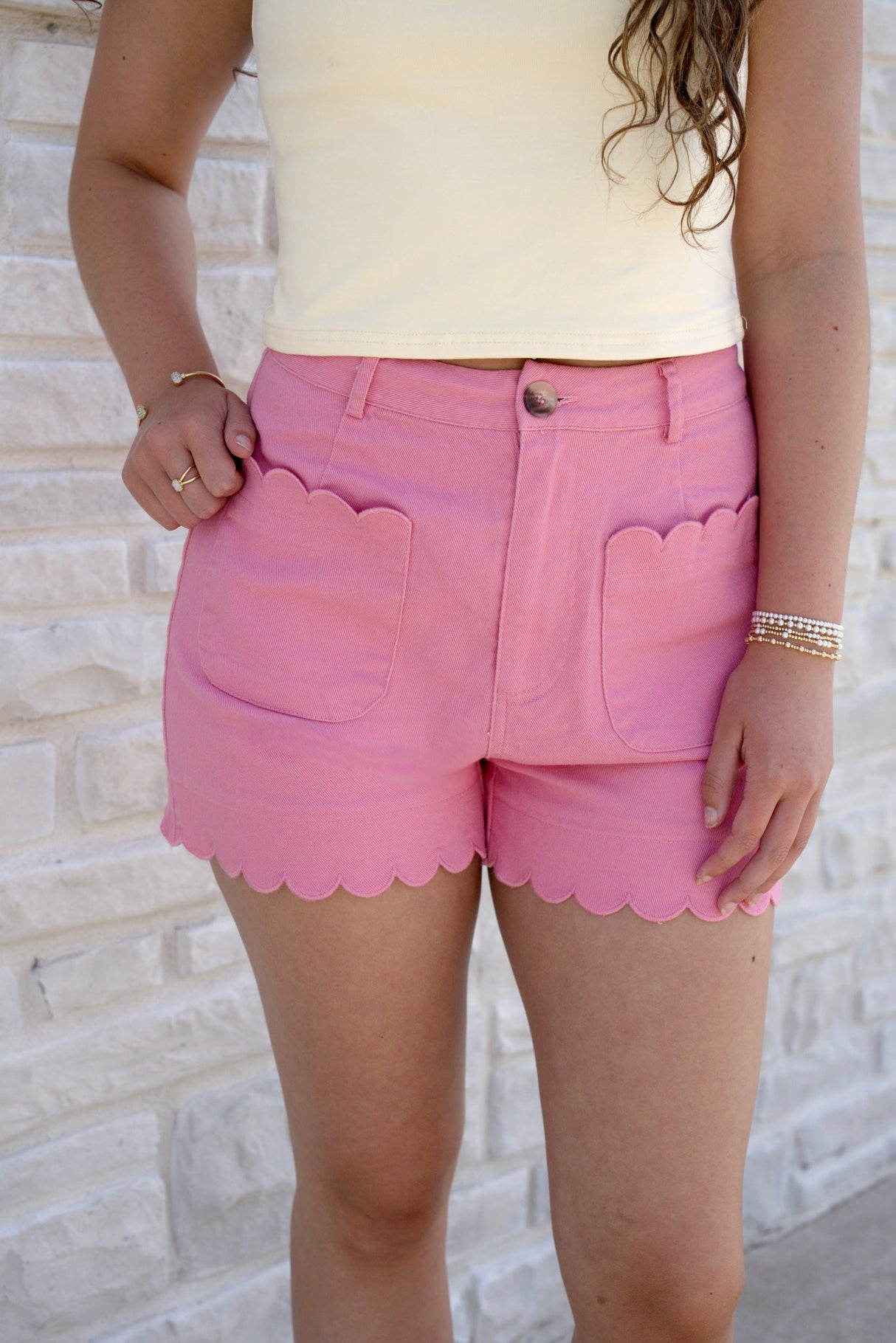 Scalloped Hem Shorts