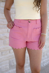 Scalloped Hem Shorts