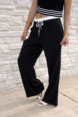 Contrast Elastic Trouser