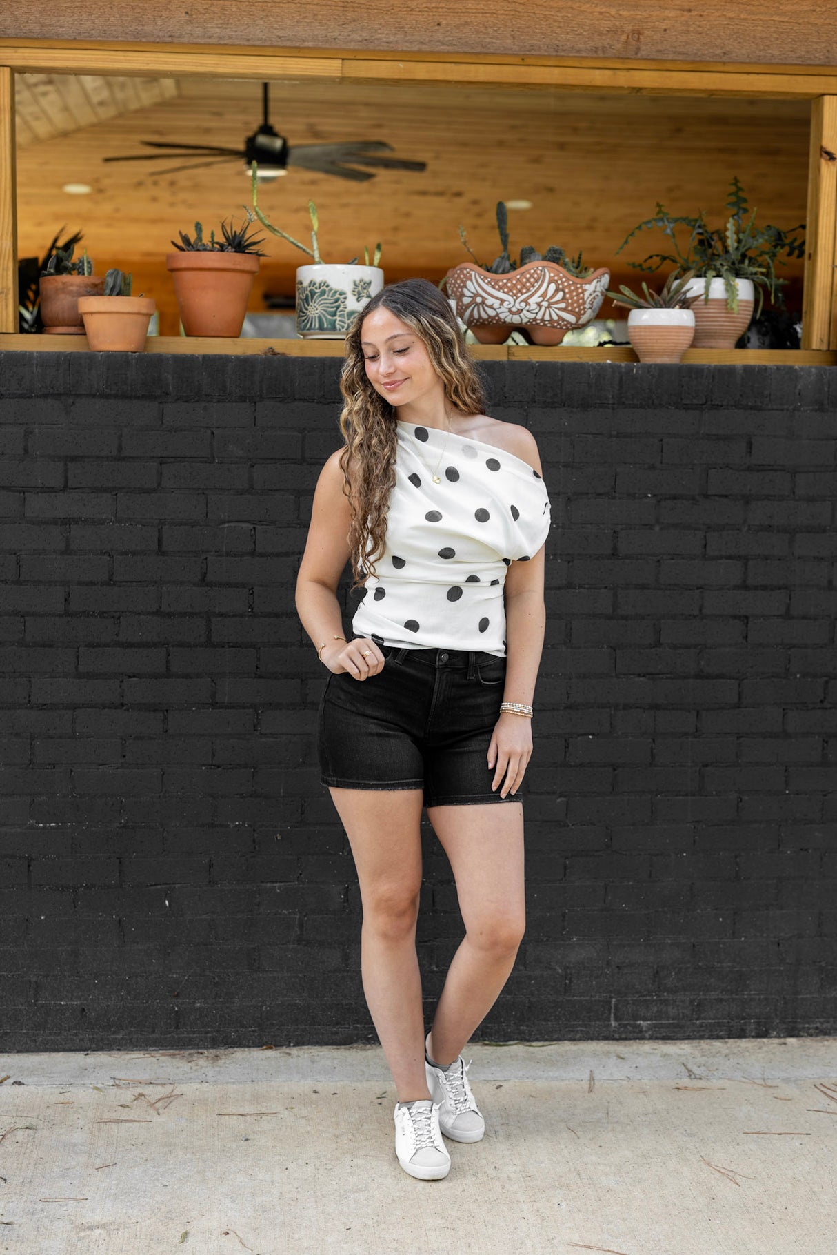 Polkadot The Shoulder Top