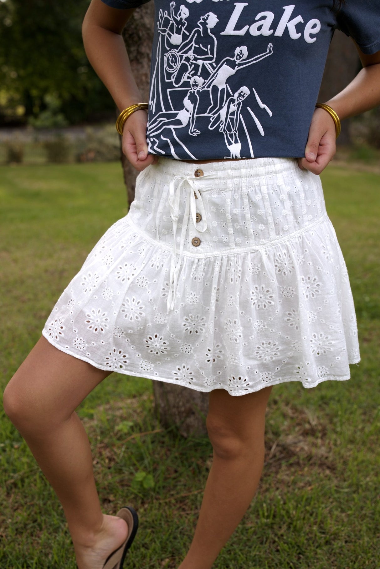 Eyelet Mini Skort