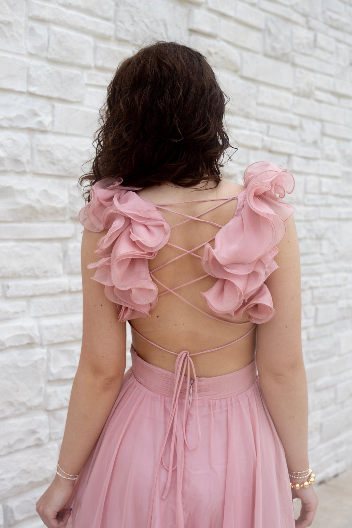 Chiffon Ruffle Midi