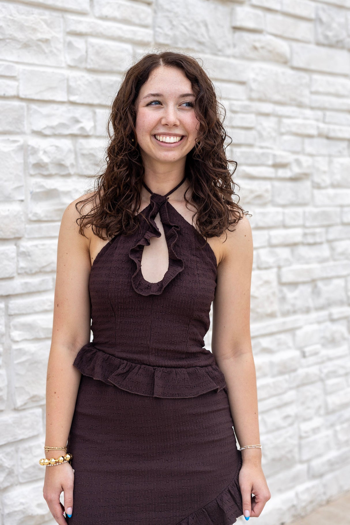 Krinkle Ruffle Maxi Dress