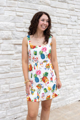 Square Neck Tropics Dress