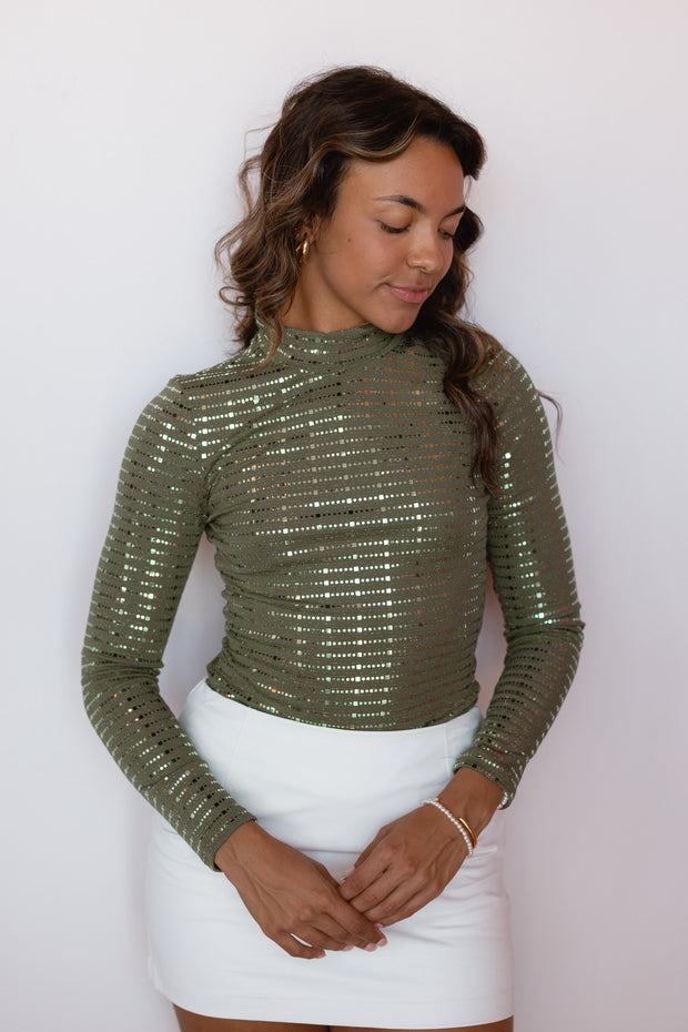 SIENNA SEQUIN LONG SLEEVE BODYSUIT