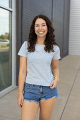 Boat Neck Stripe Top