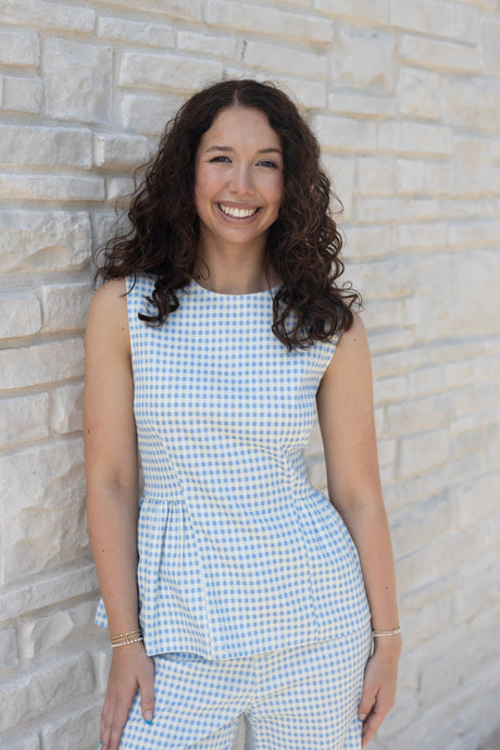 Gingham Peplum Top