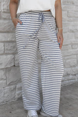 Drawstring Stripe Print Pants
