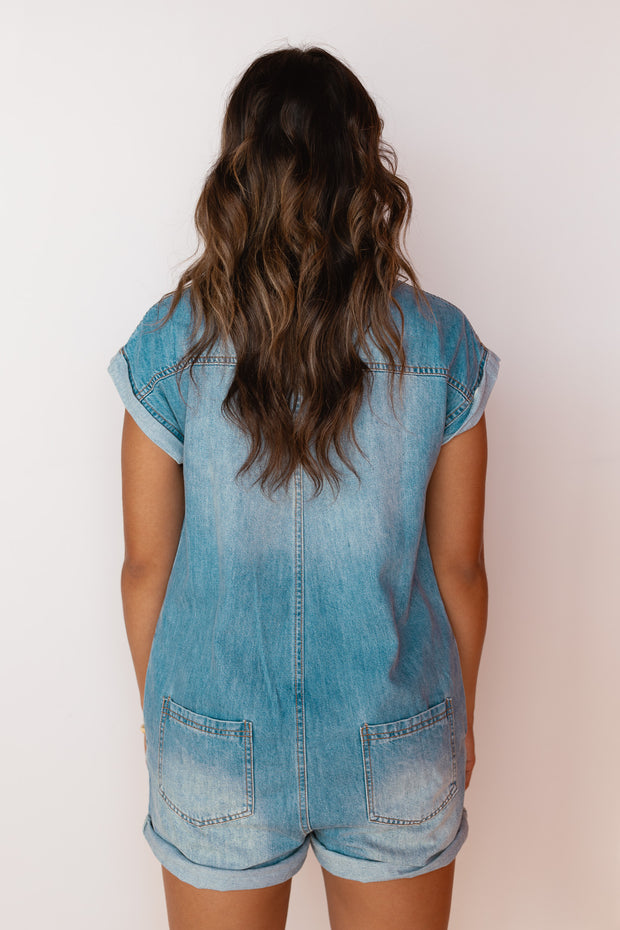 RAVEN DENIM ROMPER