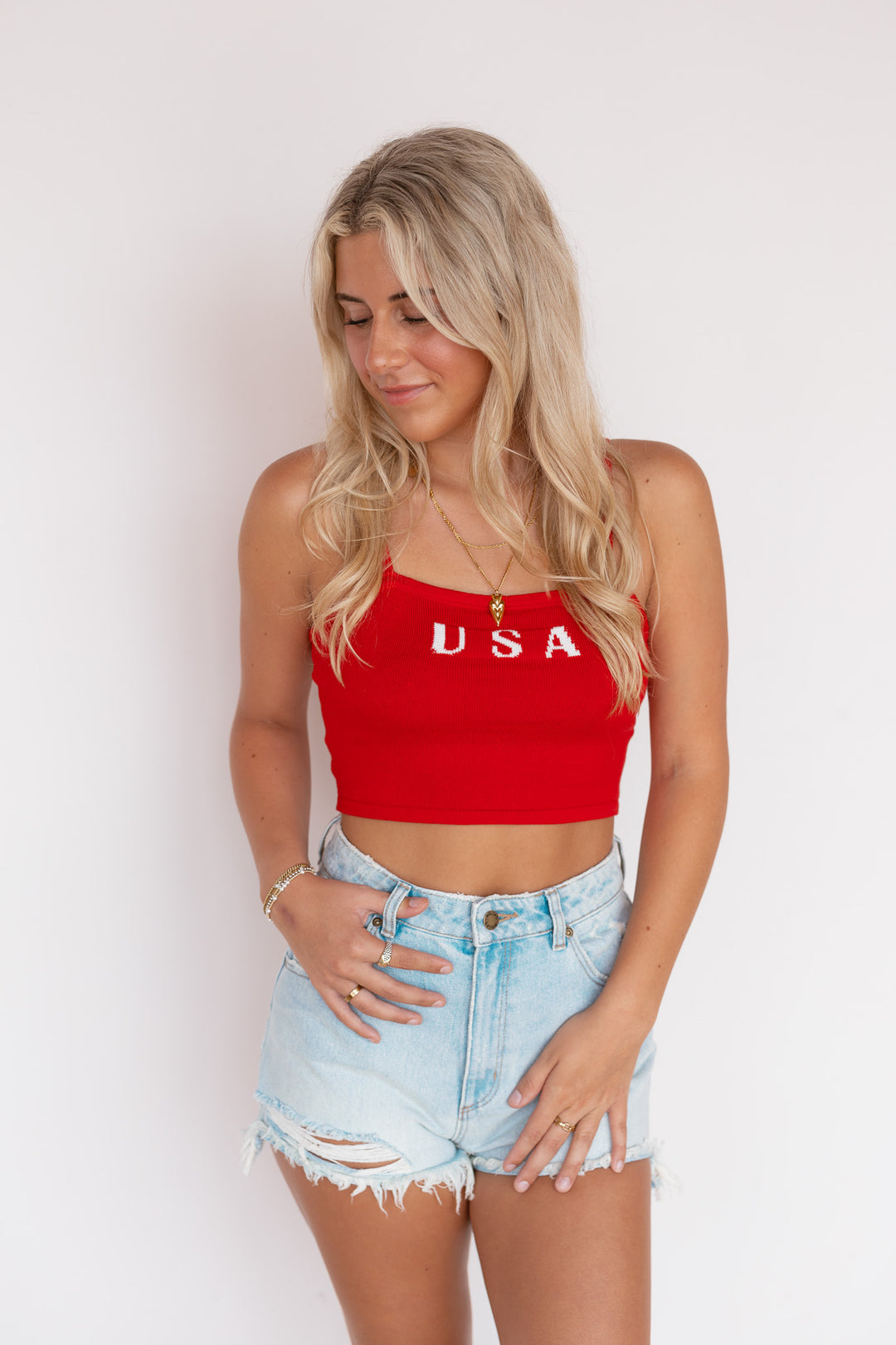 Crop top with usa best sale