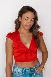 CAP SLEEVE SATIN TOP