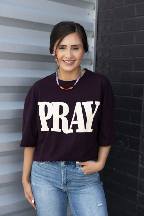 PRAY Mock Neck Tee