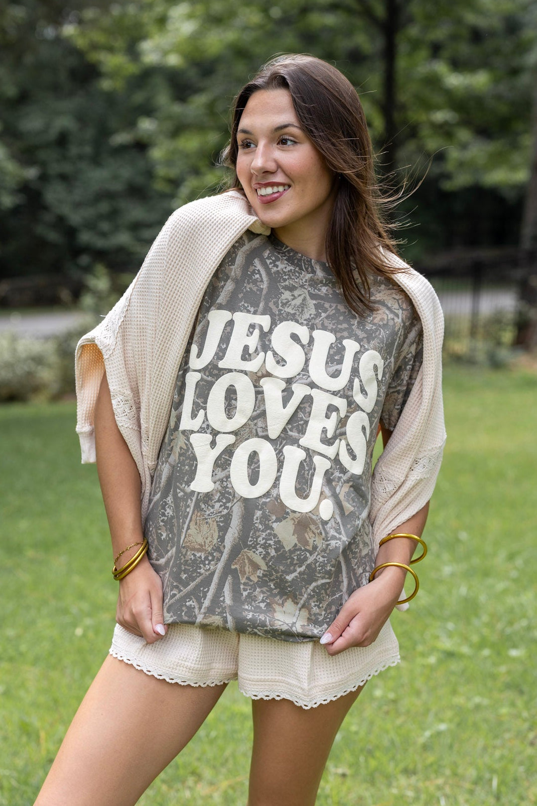 Jesus Loves You Camo Short Sleeve Tee