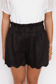 SCALLOP HEM PAPER BAG SHORT