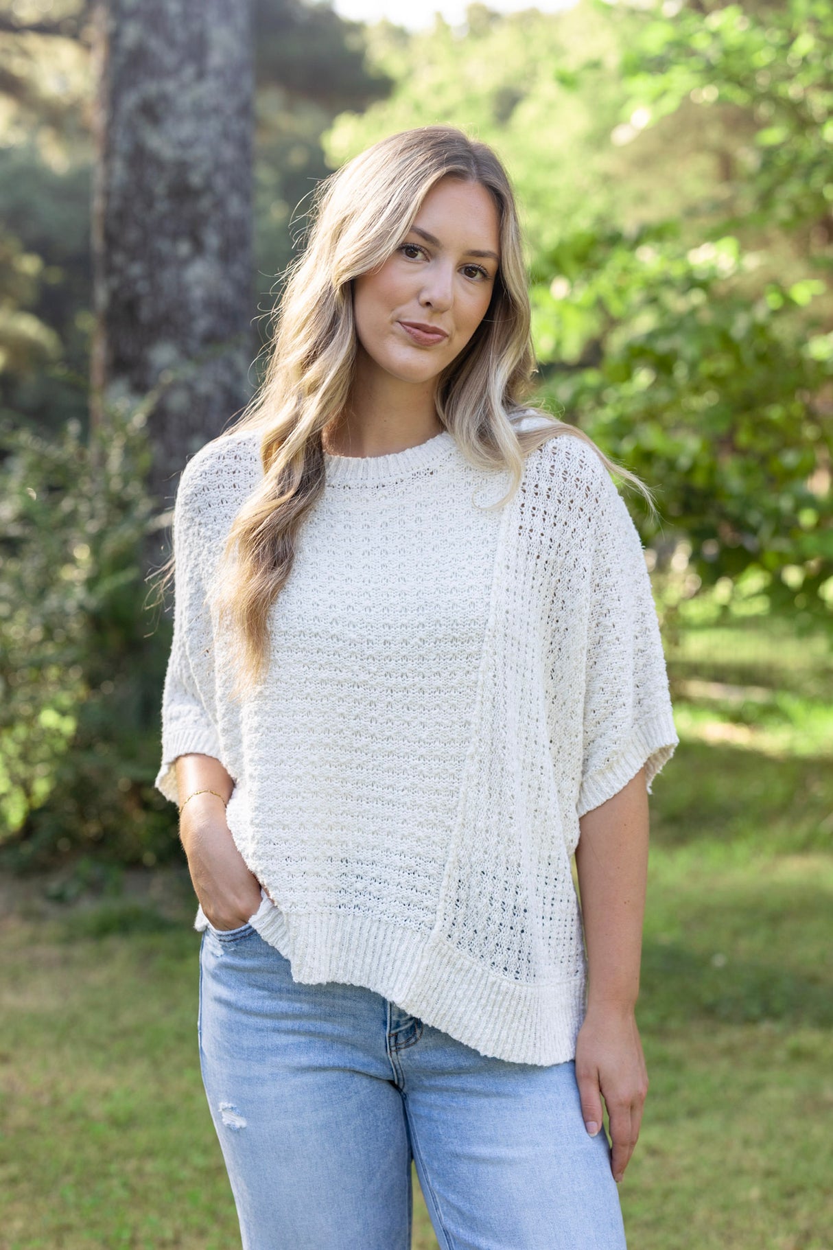 Asymmetrical Open Stitch Sweater