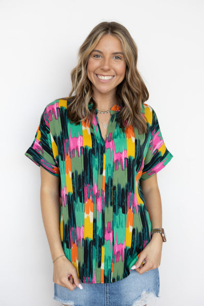 POP OF COLOR ABSTRACT TOP