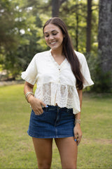 Lace Peplum Boho Top
