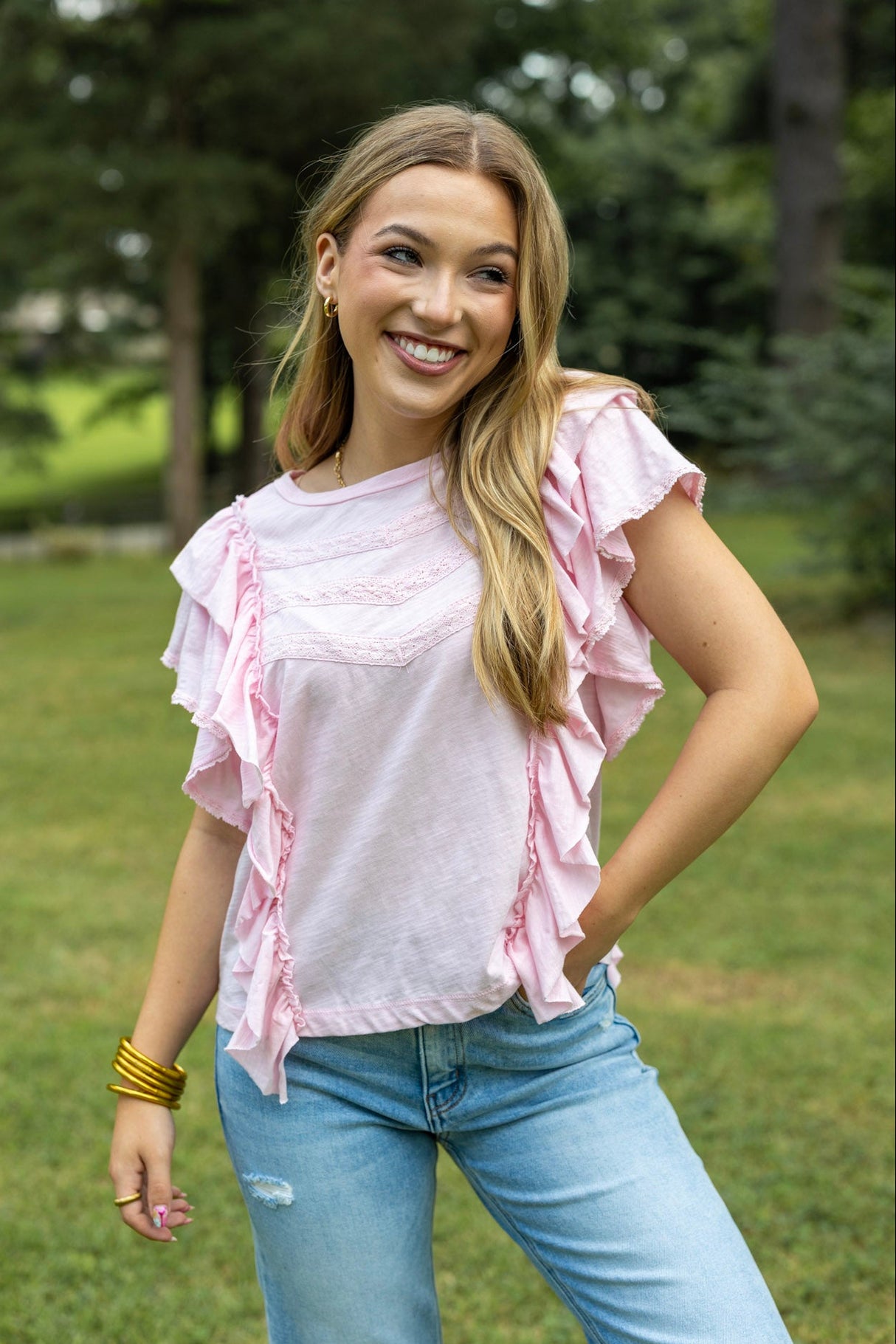 Lace Ruffle Top
