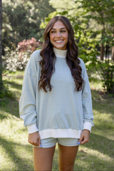 Striped Mock Neck Pullover