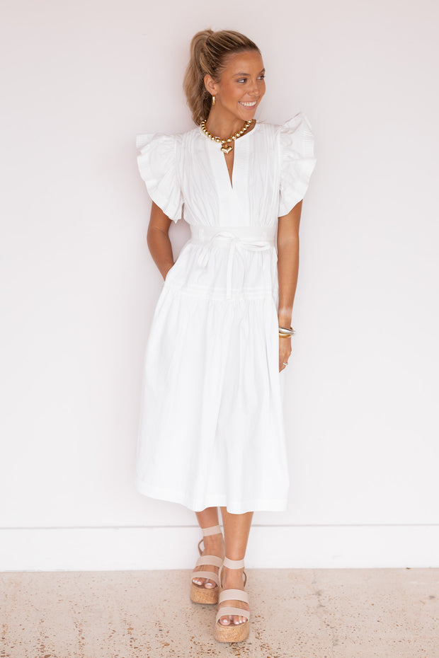 FLUTTER POPLIN DRESS