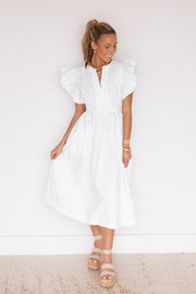 FLUTTER POPLIN DRESS