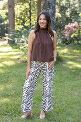 Halter Neck Flared Blouse