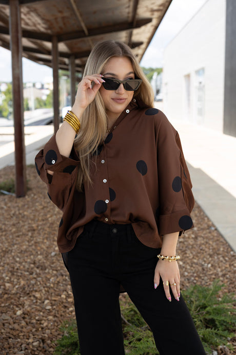 Polka Dot Puff Top