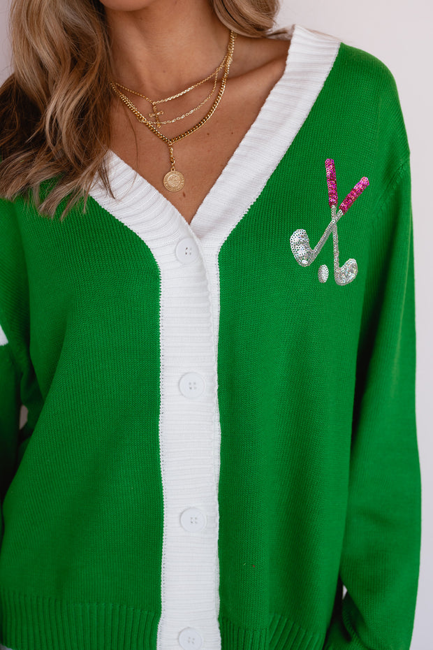 GOLF COURSE SEQUIN CARDI