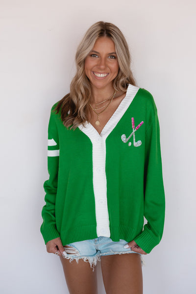 GOLF COURSE SEQUIN CARDI