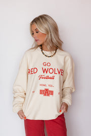 RED WOLVES SHOT OFF CORD SWEATSHIRT