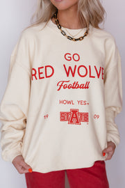 RED WOLVES SHOT OFF CORD SWEATSHIRT