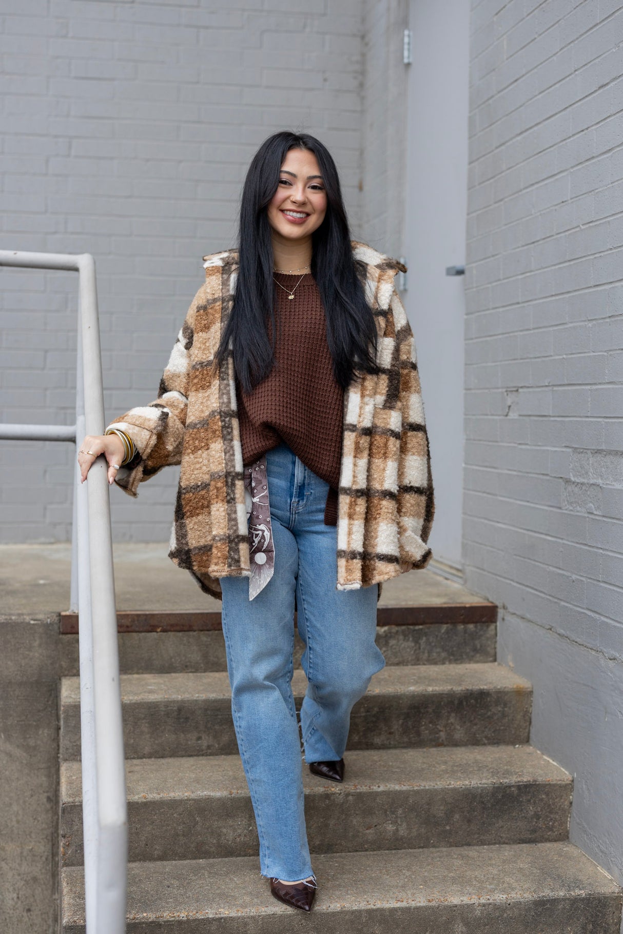 Gingham Sherpa Jacket