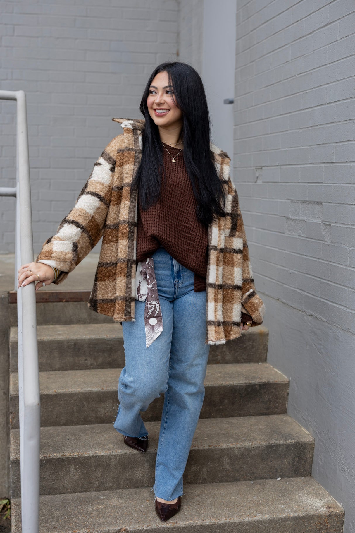 Gingham Sherpa Jacket
