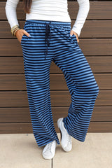 Drawstring Stripe Print Pants