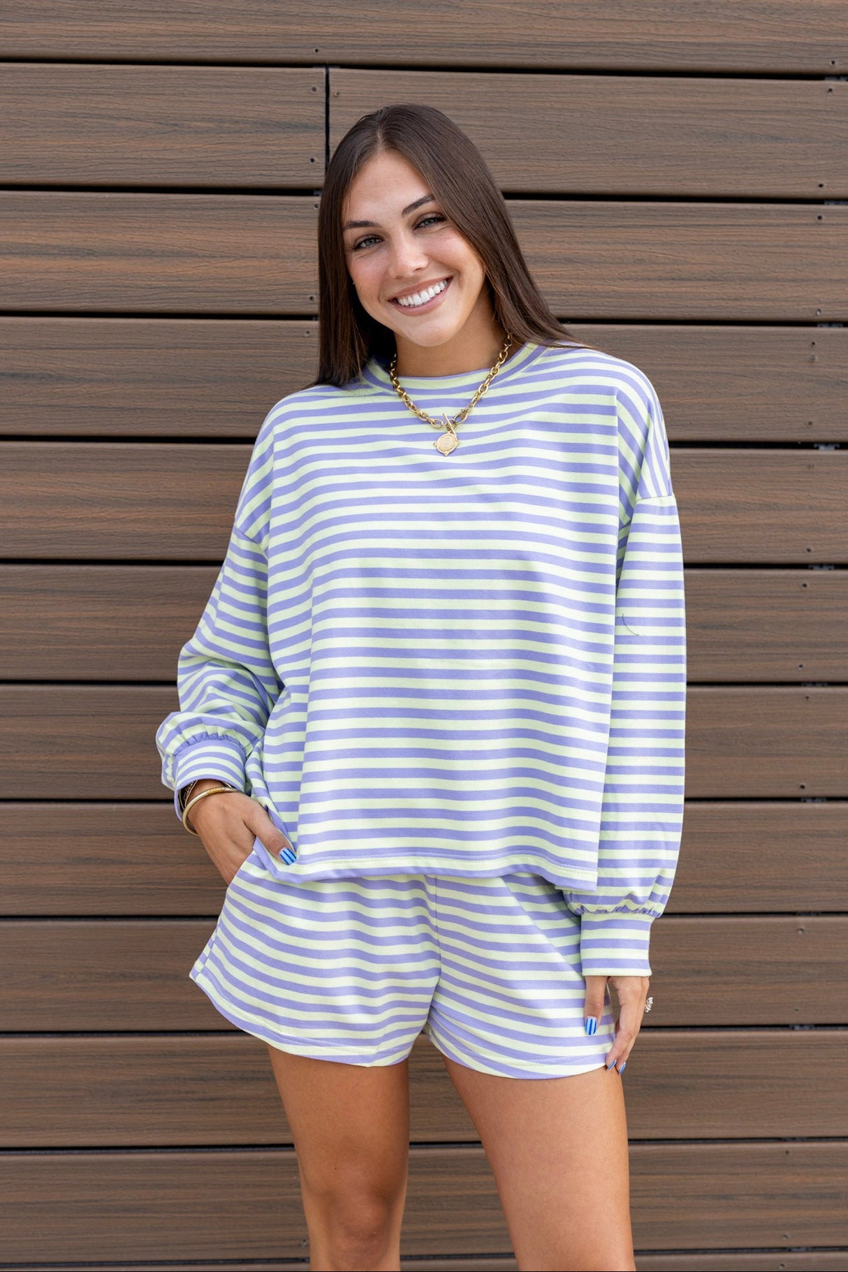 Semi Crop Striped Tee