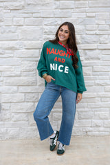 NAUGHTY & NICE TERRY CREW SWEATSHIRT