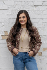 FLOWER PRINT PADDED JACKET