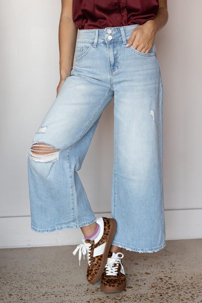 AMBER HR CROP WIDE LEG JEAN